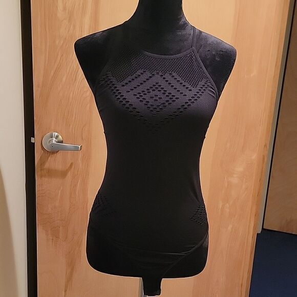 Free press black mesh yoke bodysuit sz M - Picture 3 of 7